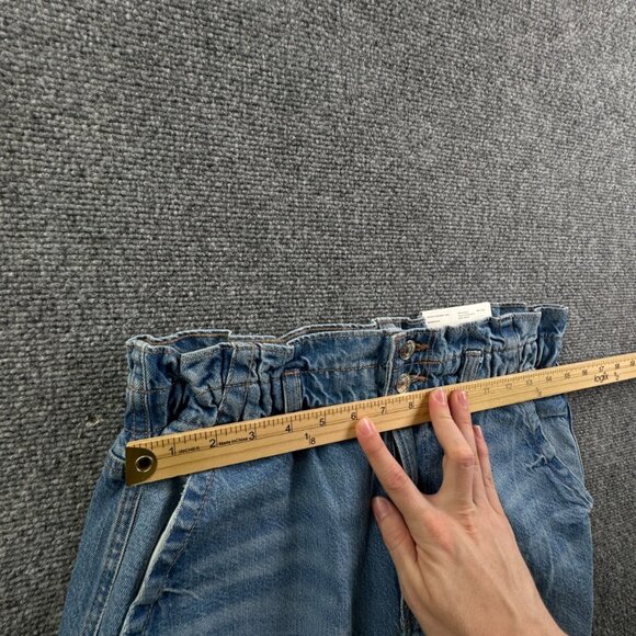 NWT American Eagle Women Jeans Blue Denim Pant Mom Highest Rise 12 31W Elastic - Picture 14 of 15